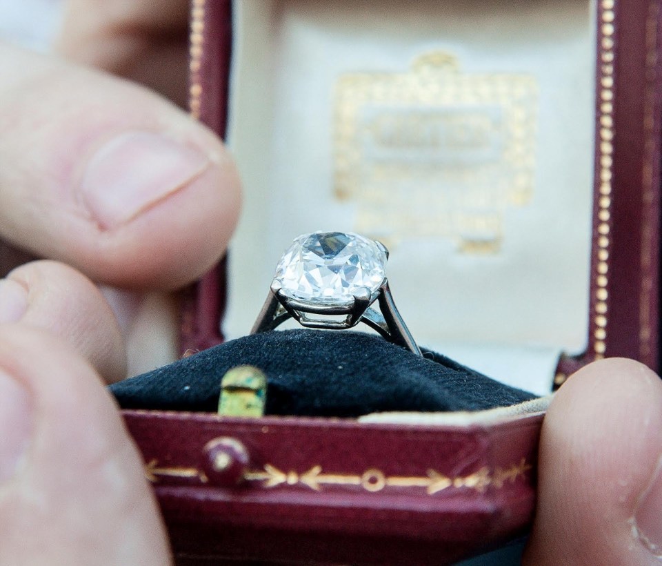 The four carat diamond Cartier ring was valued at between £15,000-20,000