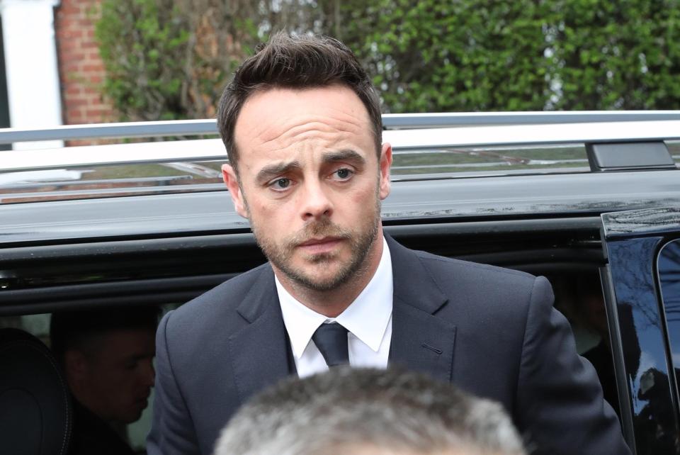  Ant arriving in court this afternoon after allegedly being involved in a crash with two other cars