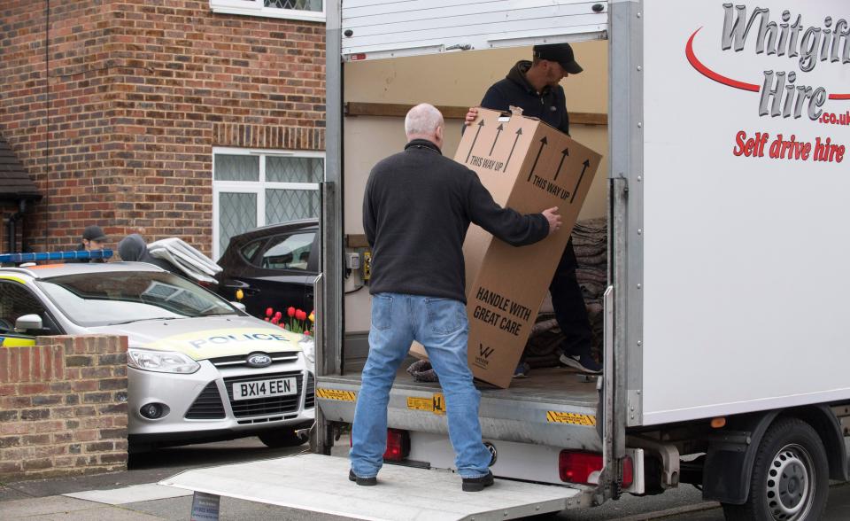  Removal men have been taking away boxes from the home of Richard Osborn-Brooks