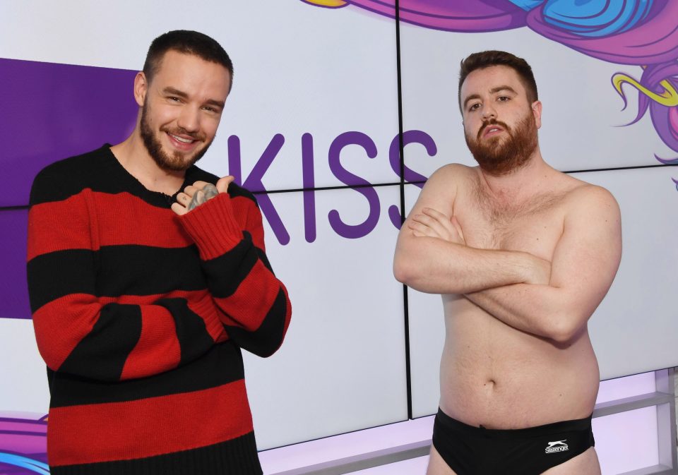  Liam posed with Tom Green of Kiss FM