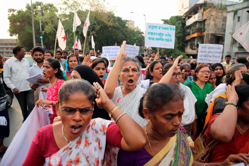  Demonstrators demand action from the government to protect their children