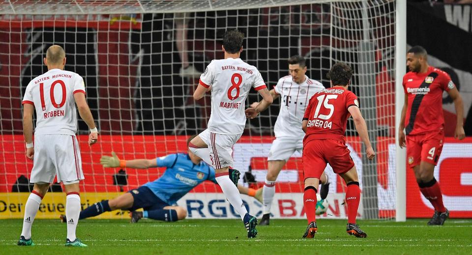  Javi Martinez's strike after three minutes had Bayern Munich on their way to a comfortable victory