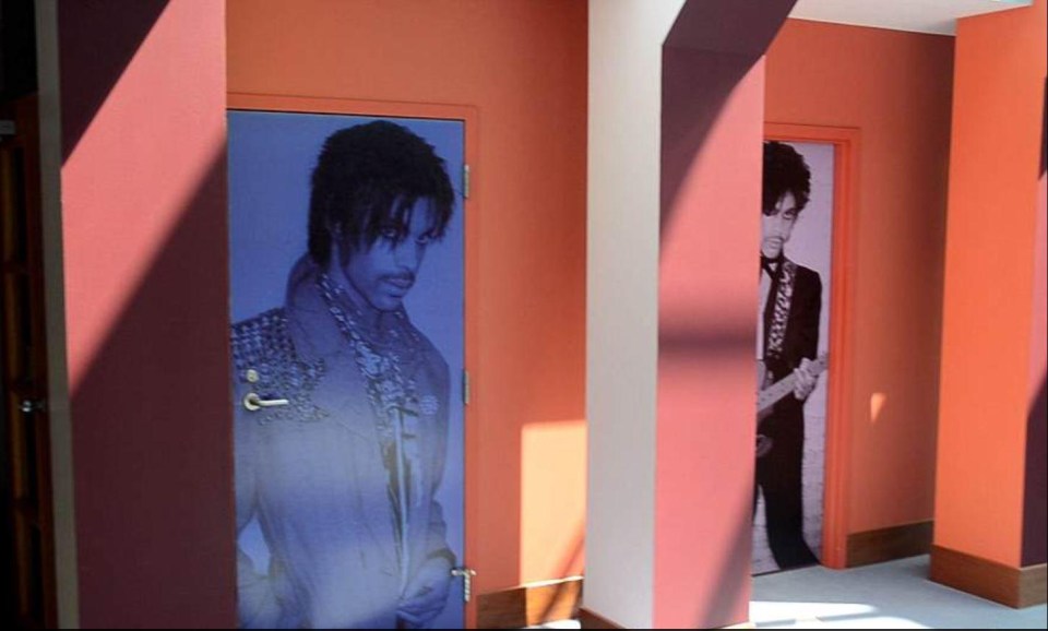 Images of his showbiz persona can be seen on doors of his home 