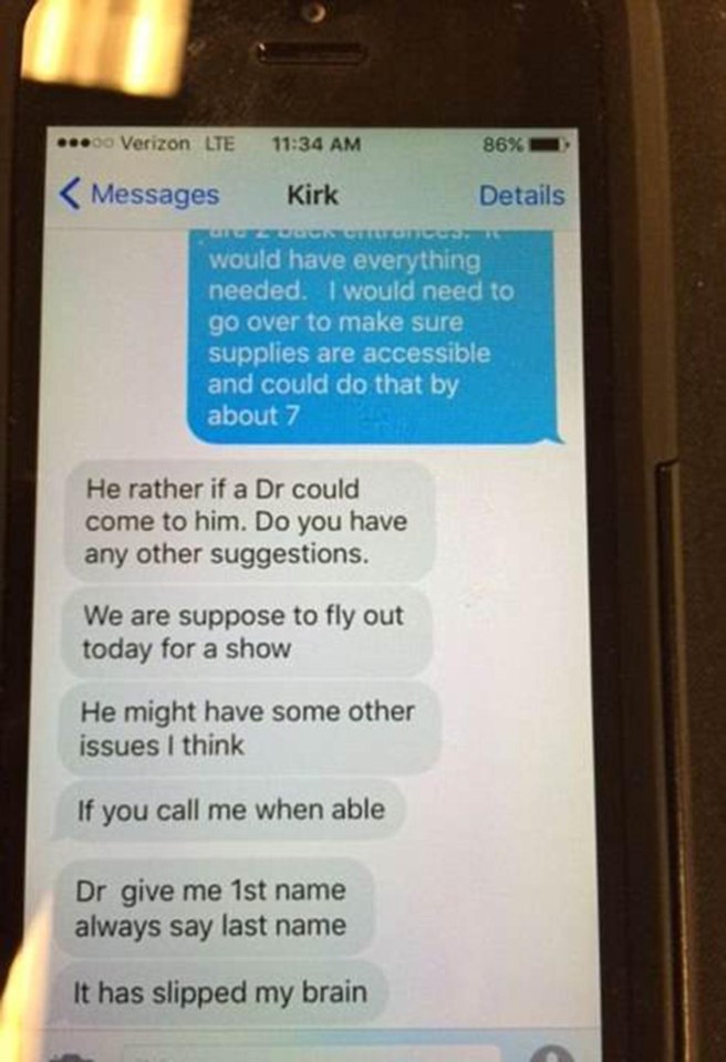 Text messages between Prince's bodyguard and a pharmacy