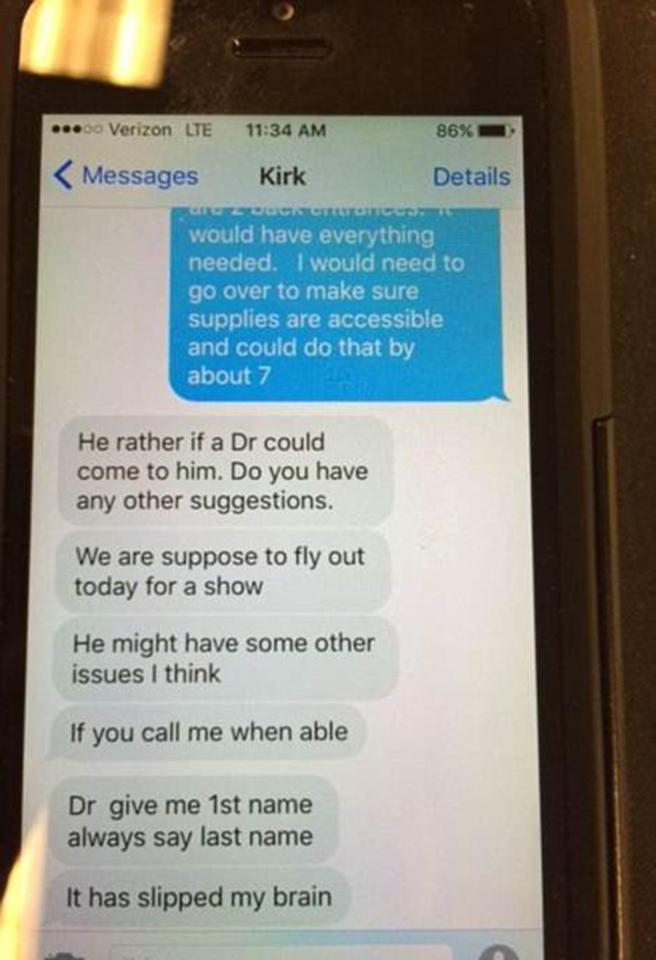  Text messages between Prince's bodyguard and a pharmacy