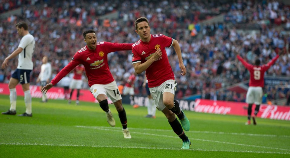  Ander Herrera fired in the Manchester United winner against Spurs at Wembley