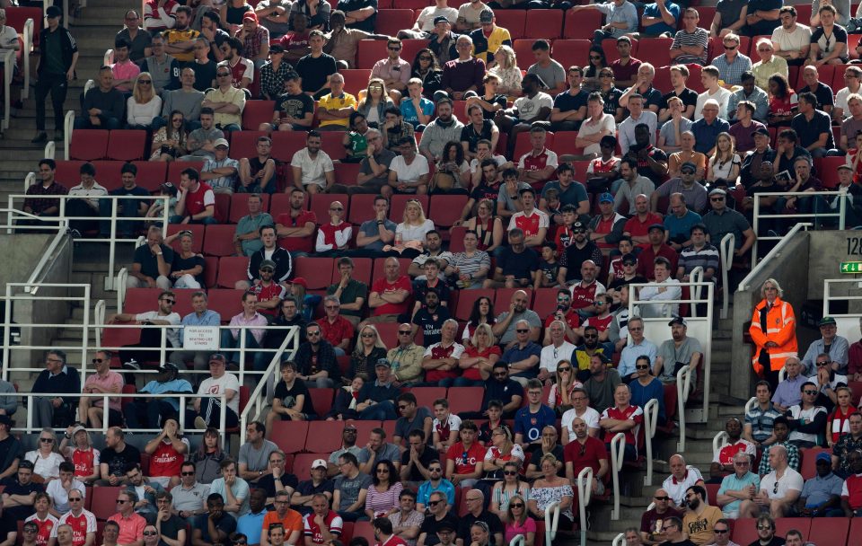  It was still noticeable to see the empty seats at the Emirates Stadium