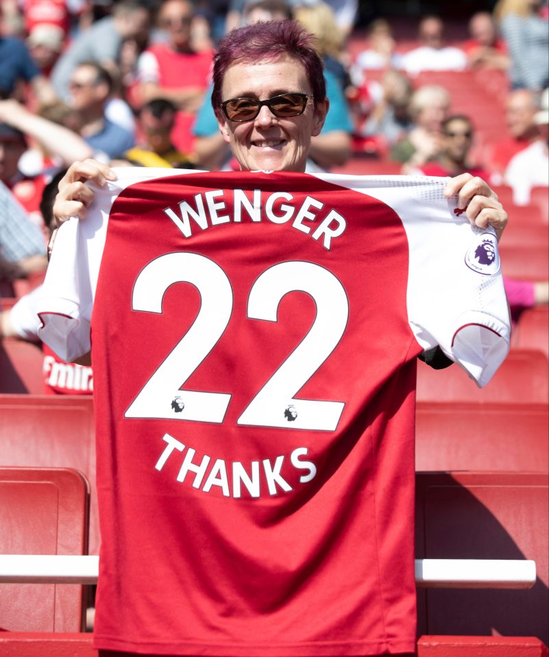  Fans paid tribute to Arsene Wenger during the game against West Ham