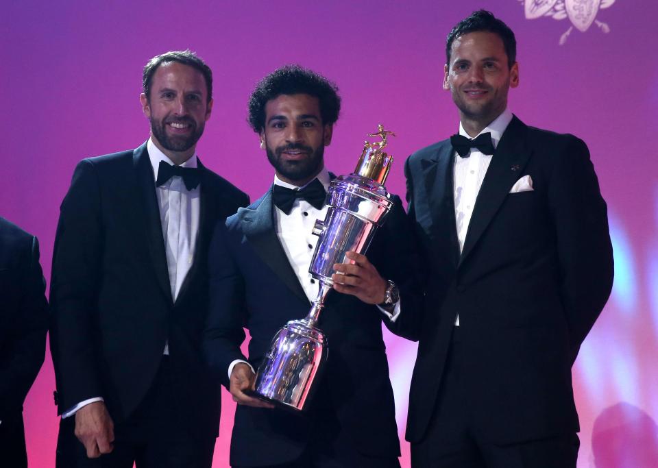  England boss Gareth Southgate congratulated PFA player of the year winner Mo Salah