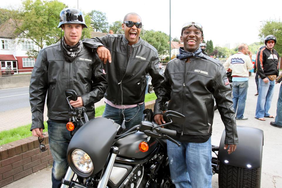  Former Chelsea team-mates Wayne Bridge and Shaun Wright-Phillips together with the massive Harley