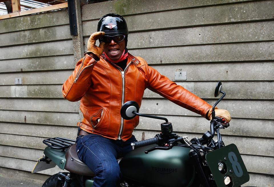  The Arsenal legend rode his bike to the Prem clash between the Gunners and Crystal Palace in 2015