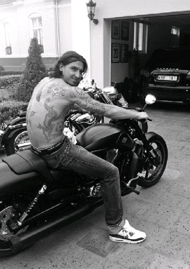  Zlatan Ibrahimovic on his custom-made Harley Davidson