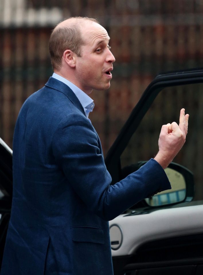  Wills appears to gesture three fingers - possibly a reference to his third child - as he gets into a car