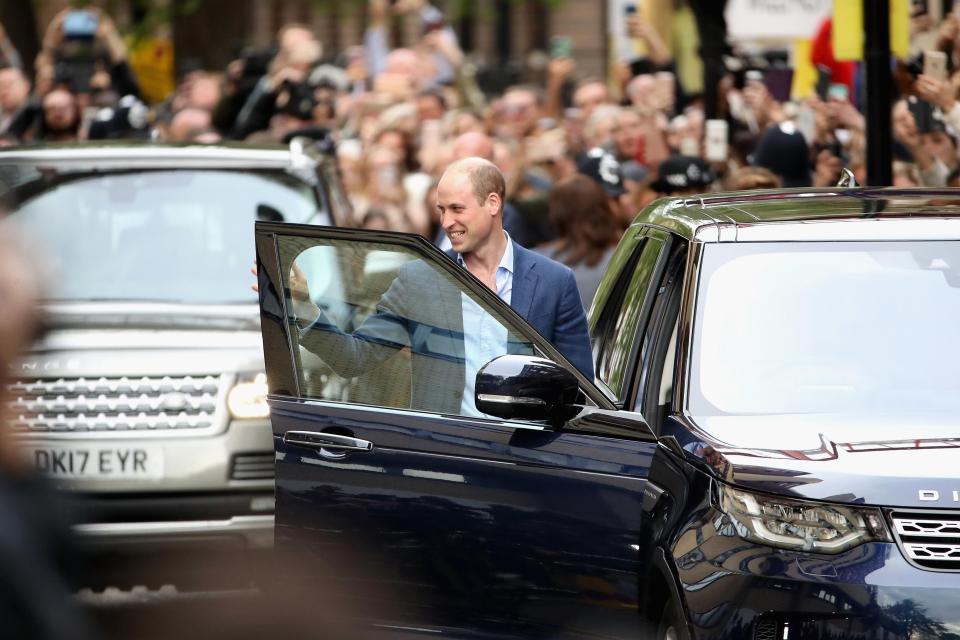  Kate, Duchess of Cambridge and Prince William, Duke of Cambridge depart the Lindo Wing