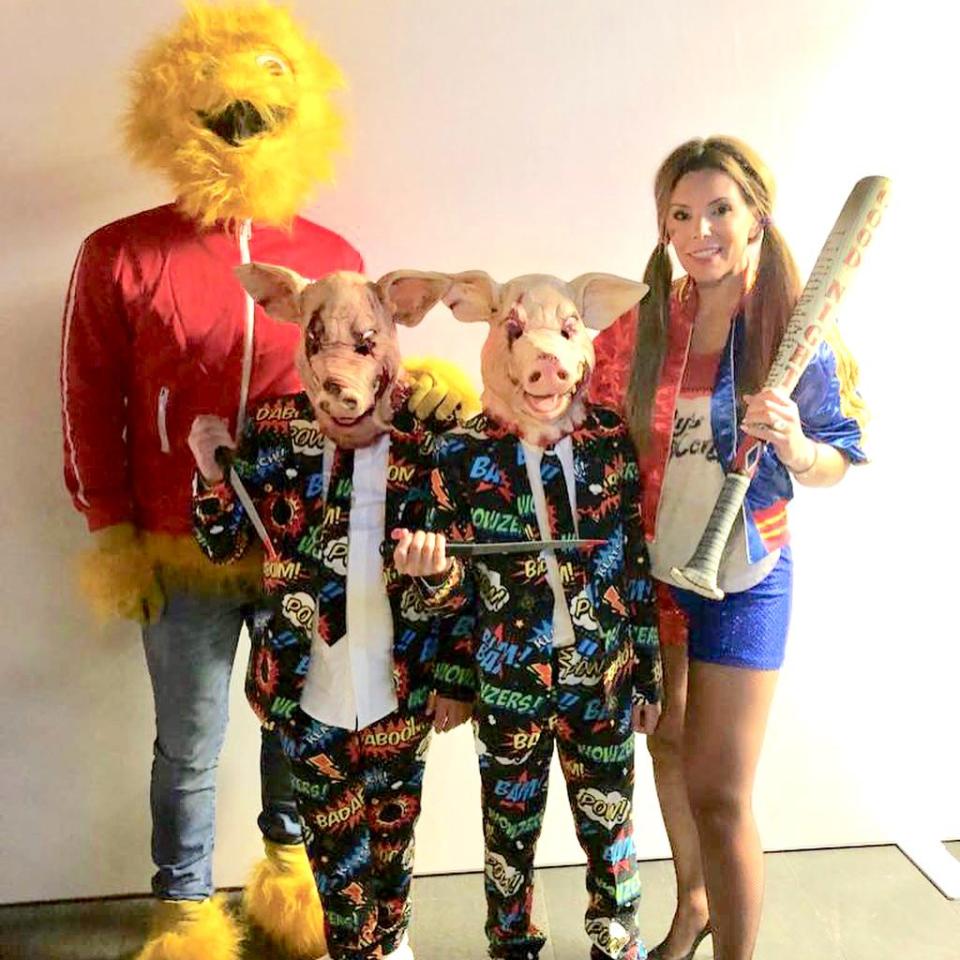  John Terry poses with his wife and two kids during David Luiz's birthday bash