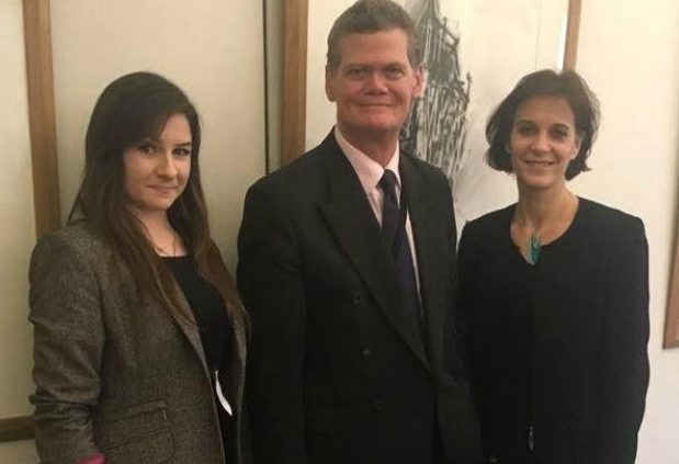  Today, Lauren, pictured with MP Stephen Lloyd and Deborah Alsina, CEO of Bowel Cancer UK and Beating Bowel Cancer, is handing her petition into Downing Street