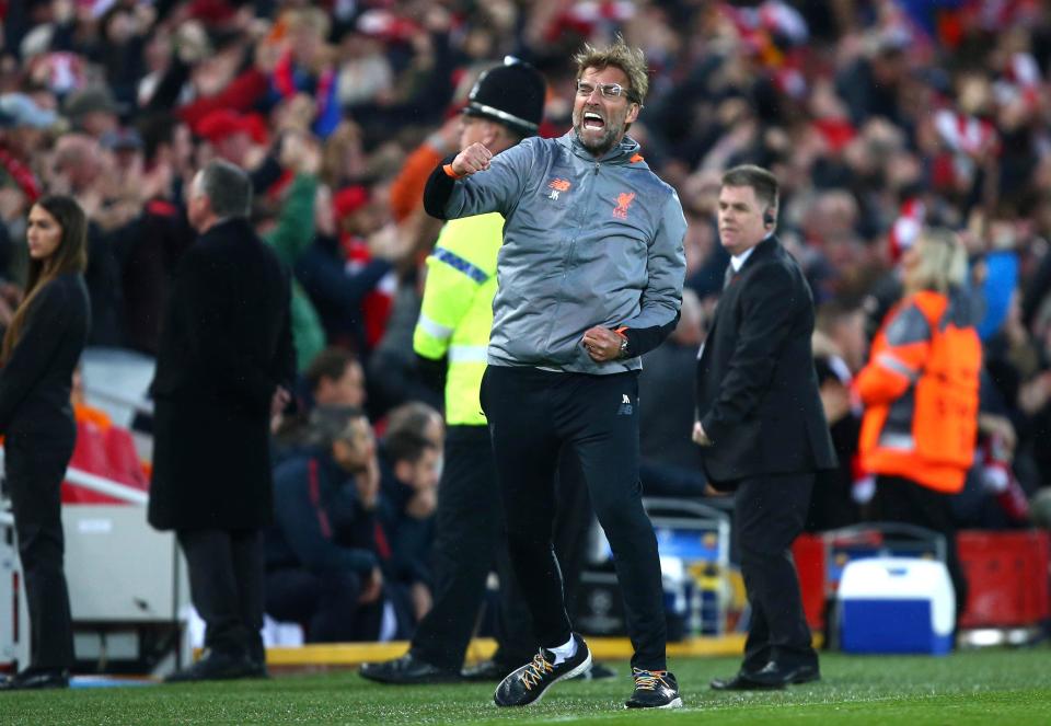  Jurgen Klopp could not control his delight as Liverpool surged into an early lead