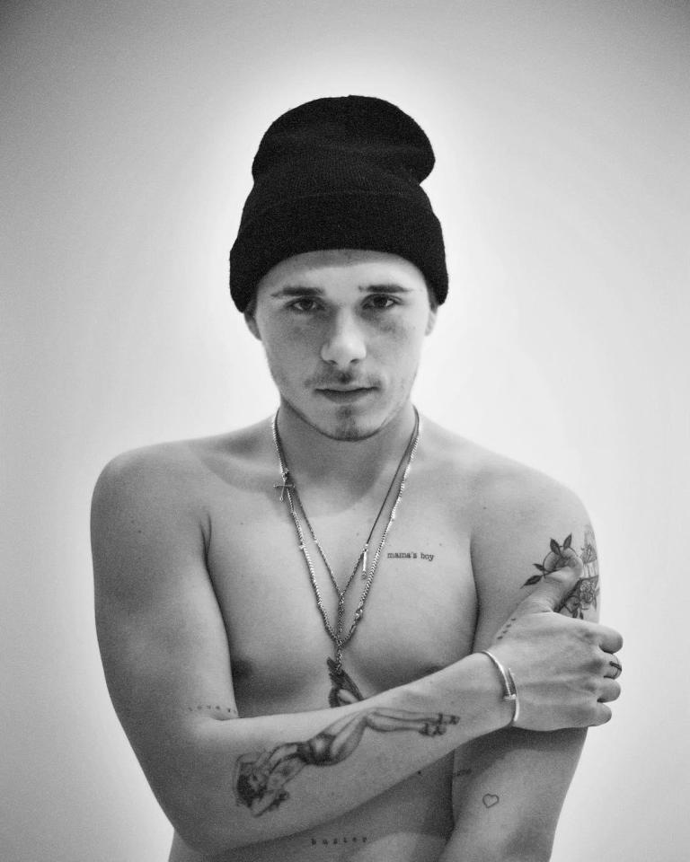  Brooklyn Beckham showed off his ever-growing tattoo collection in a brand new photoshoot