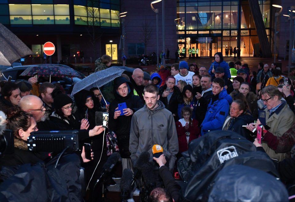  Tom Evans addresses supporters after the judge ruled Alfie's parents could not take him abroad