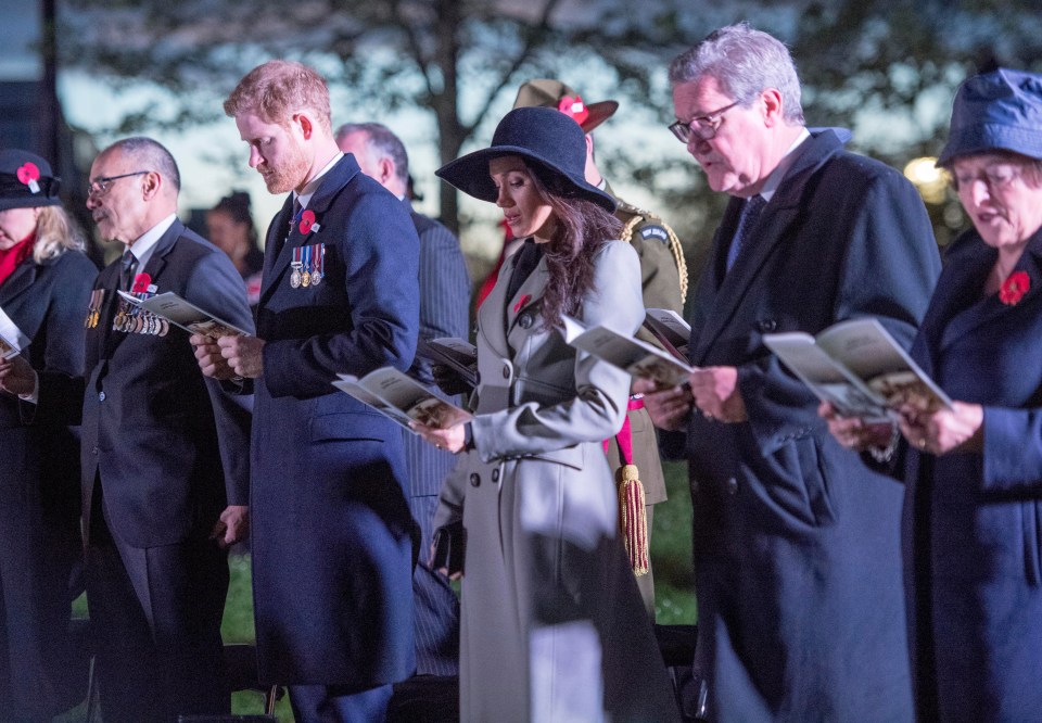 The couple sang hymns including Abide With Me at their first service