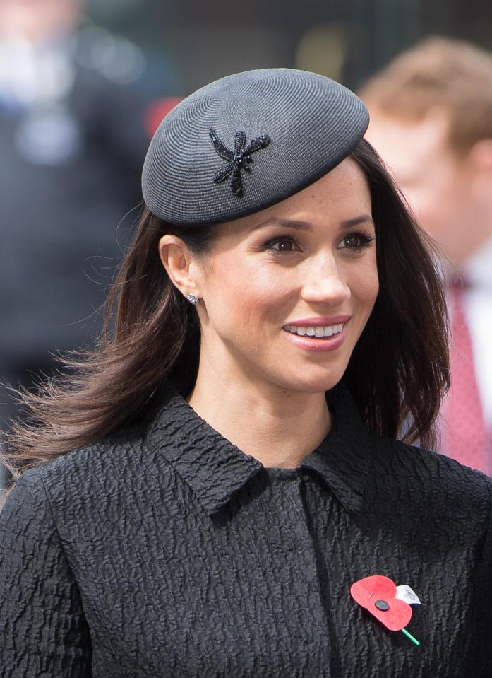  Meghan wore Philip Treacy hat and Wickstead dress at Westminster Abbey for the Anzac service last week