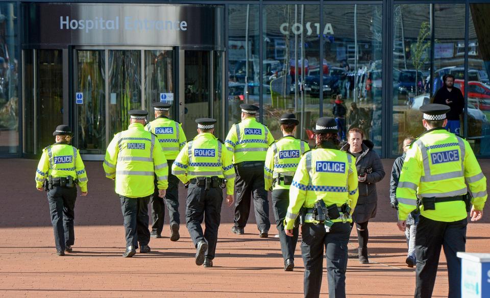  Police outside Alder Hey Hospital which has seen several days of protests