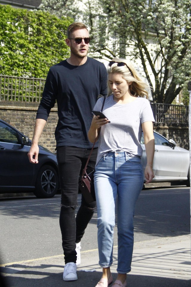 The new couple looked happy and relaxed while out and about