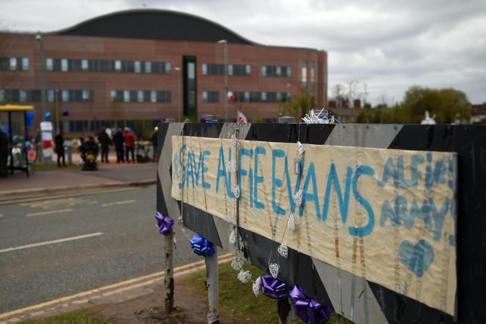  Protests outside Alder Hey Hospital in Liverpool continued today