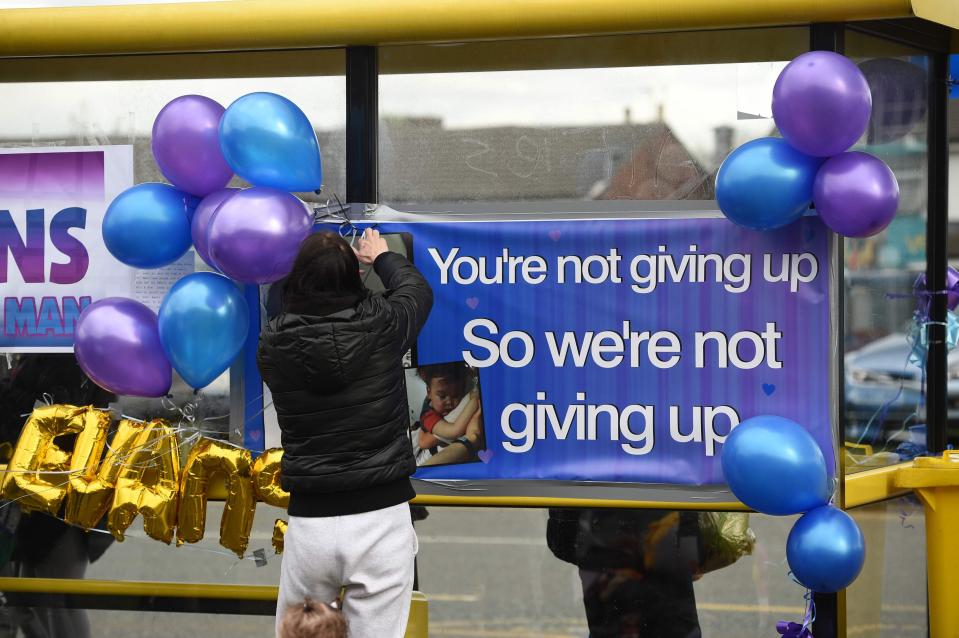  Demonstrators had been out in force for days outside the hospital where sick Alfie is staying