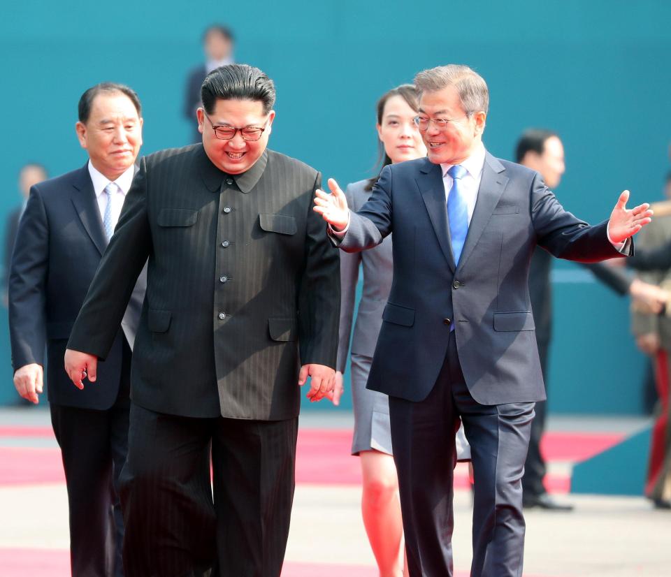  It's only the third time the leaders of the divided Koreas have met in the 65 years since the end of the Korean War