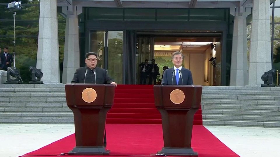  In a historic press conference North and South Korea agreed to the total denuclearisation of the peninsula