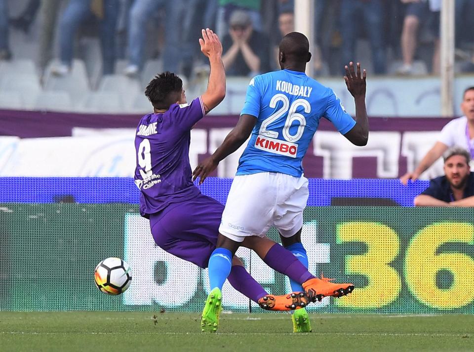  Kalidou Koulibaly was given a straight red after just six minutes for a last-ditch foul