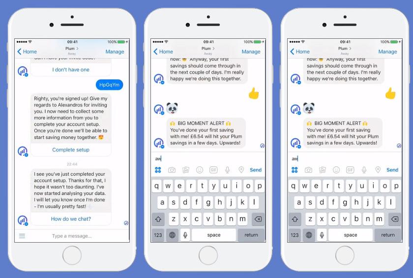  Plum is an AI-drive Facebook chatbot that automatically 'sets money aside'