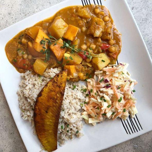  She now shares her vegan recipes - like this Jamaican curry with yam and sweet potato - on social media