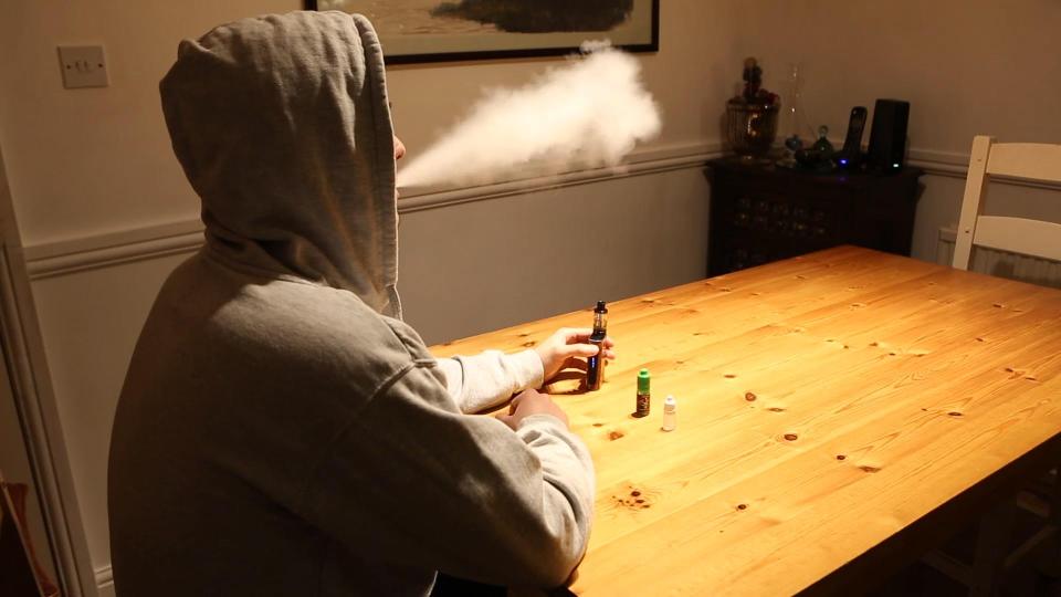  23-year-old drug user vapes synthetic cannabinoid as he speaks to The Sun