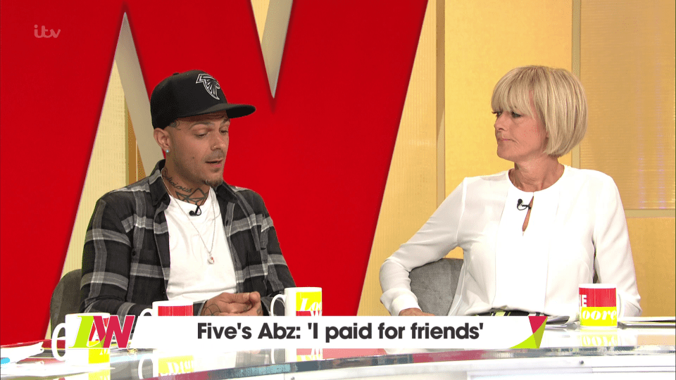  Abz appeared on today's Loose Women to talk about his drug addiction