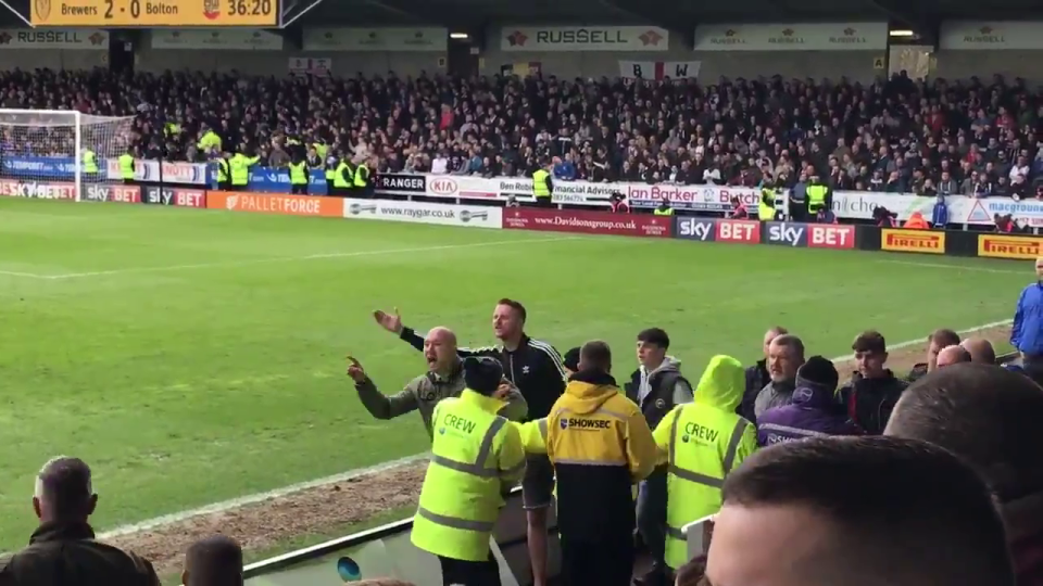 Supporters attempted to confront manager Phil Parkinson during the 2-0 defeat