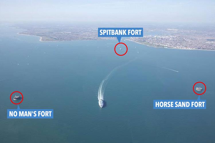  The three forts in the Solent have gone on the market for a combined £11million