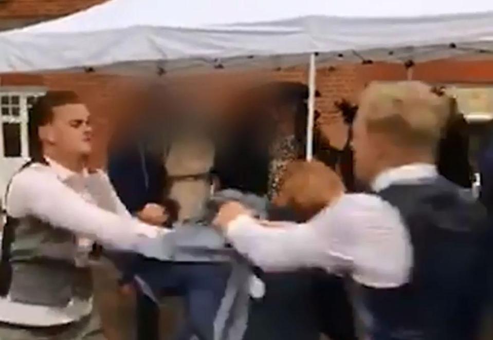  Racegoers traded punches with each other as security struggled to contain the situation