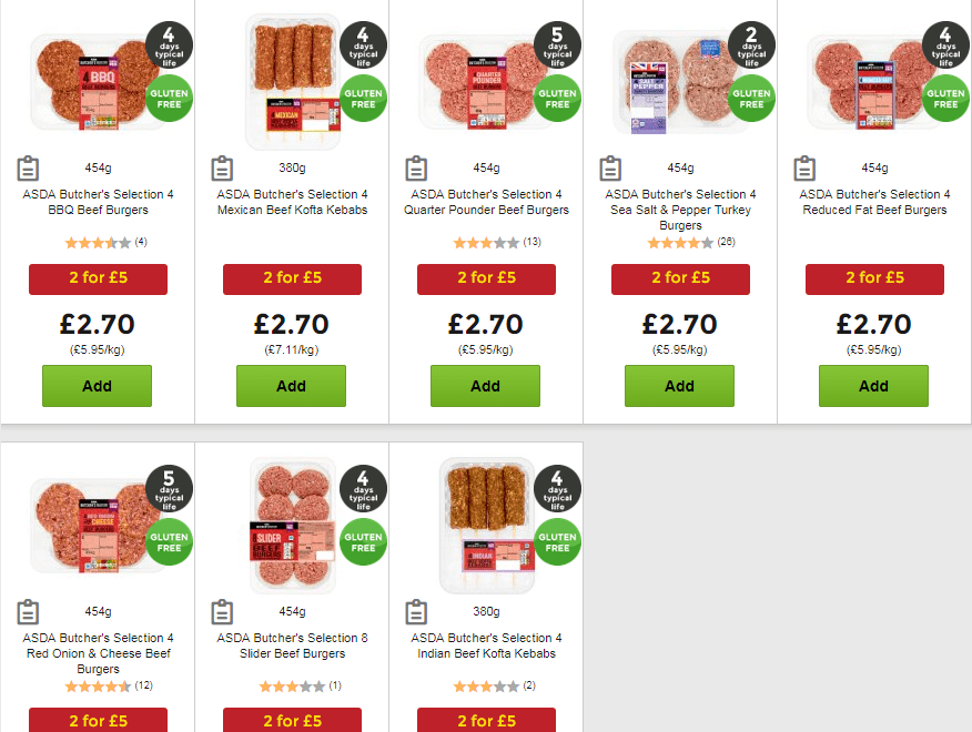  Asda is doing a mix and match offer on barbecue food