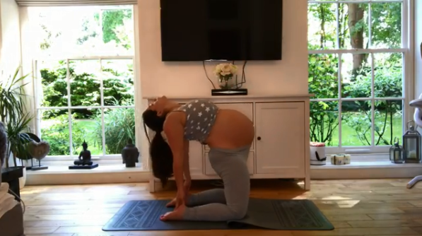  Casey Batchelor has showed off her yoga skills at 38 weeks pregnant