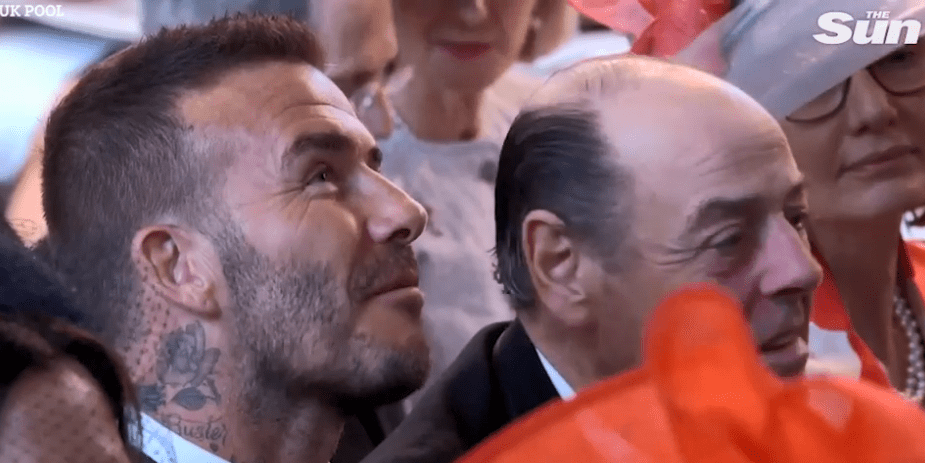  David Beckham was caught chewing at the Royal Wedding