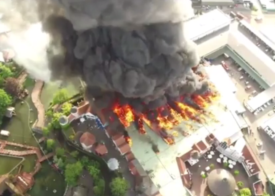  Footage taken from above shows the full extent of the colossal blaze