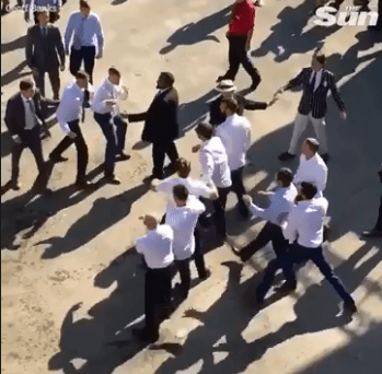  A mass brawl also broke out at the same event