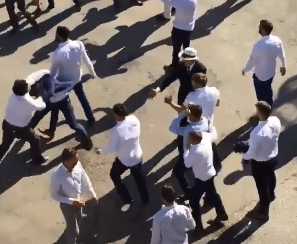  Sickening footage shows the scale of the 25-man brawl