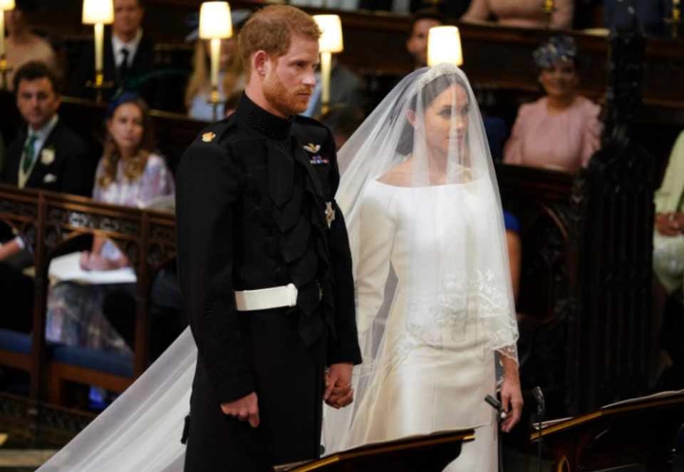 The Royal Couple met at the altar at St George's Chapel in Windsor Castle