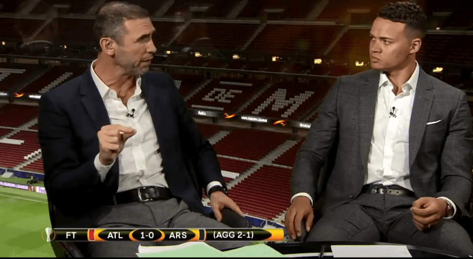 Jermaine Jenas watches on as Martin Keown blasts Mesut Ozil's performance