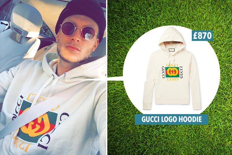  Loris Karius wearing an £870 Gucci hoodie