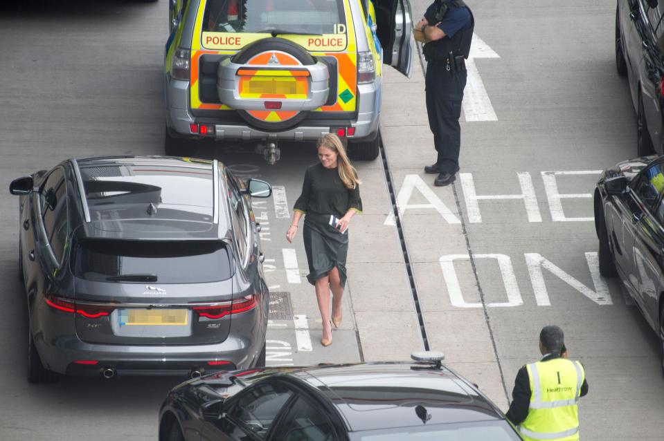  Meghan's assistant Amy Pickerill was on hand at the airport today