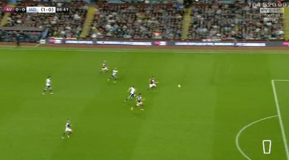  Adama Traore races through on goal against Aston Villa